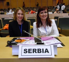 25 March 2015 MPs Dubravka Filipovski and Stefana Miladinovic at the Women in Parliament Global Forum